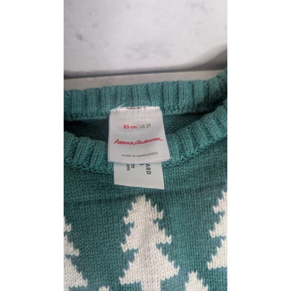 Hannah Anderson green holiday christmas tree sweater size 2T - Picture 3 of 9